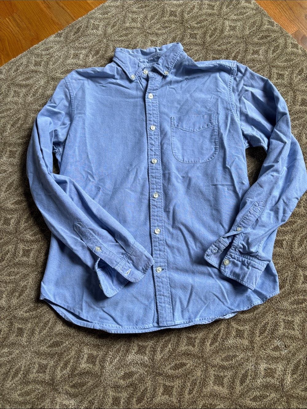 GAP Men's Light Blue Button-Down Shirt with Chest Pocket